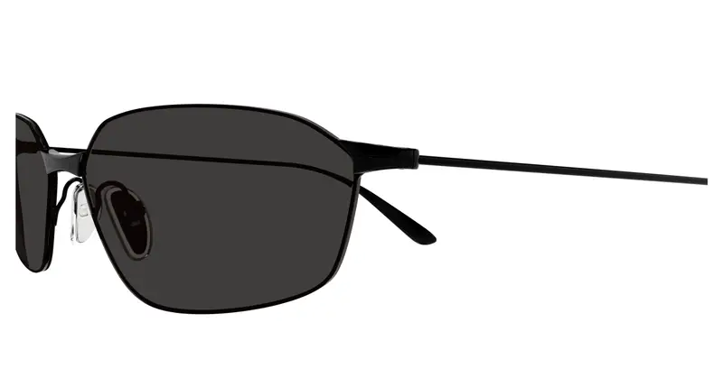 Balenciaga Unisex BB0412S 001 Occhiali da sole Metallo Nero Grigio Geometrica miniatura 2