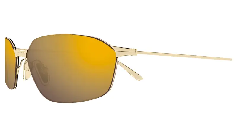 Balenciaga Unisex BB0412S 004 Occhiali da sole Metallo Oro Giallo Geometrica miniatura 2