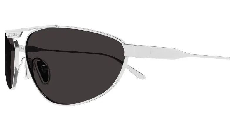 Unisex BB0417S 002 Occhiali da sole Acetato Argento Grigio Pilot miniatura 3