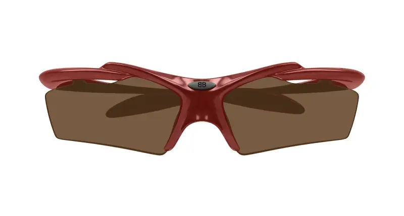 Unisex BB0420S 003 Occhiali da sole Acetato Rosso Marrone Geometrica miniatura 2