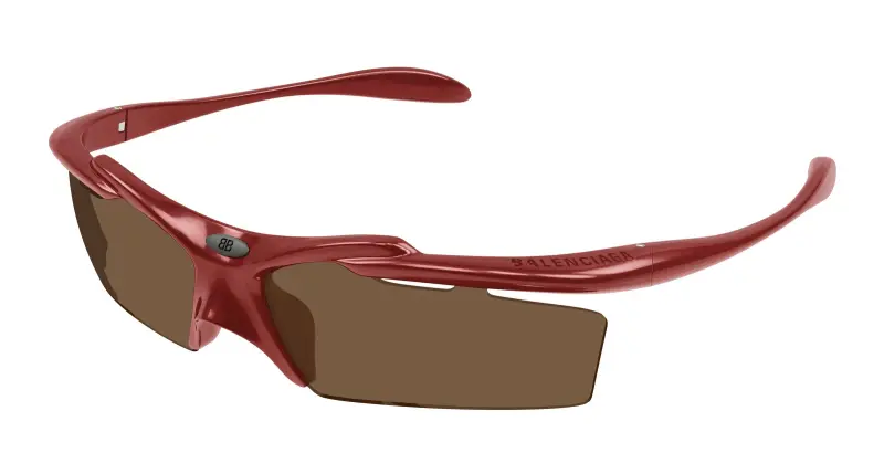 Unisex BB0420S 003 Occhiali da sole Acetato Rosso Marrone Geometrica