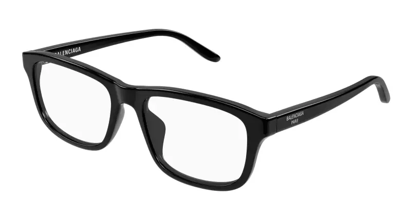 Unisex BB0442OA 001 Montature da vista Acetato Nero Trasparente Squadrata