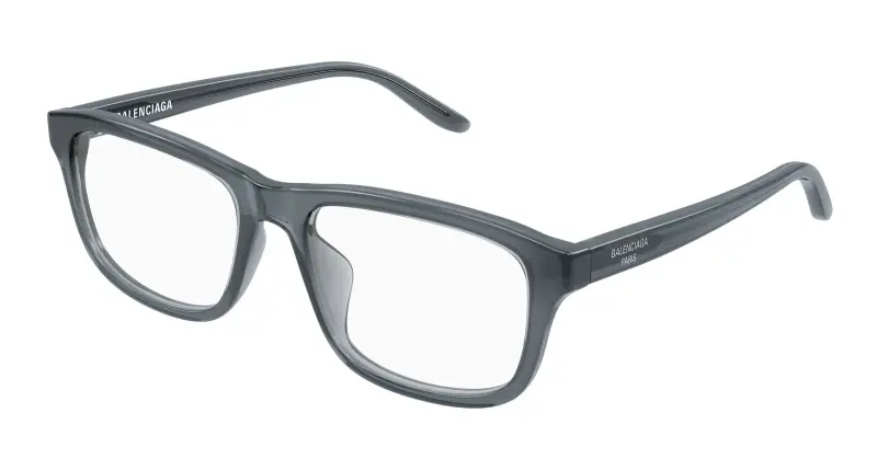 Unisex BB0442OA 005 Montature da vista Acetato Grigio Trasparente Squadrata