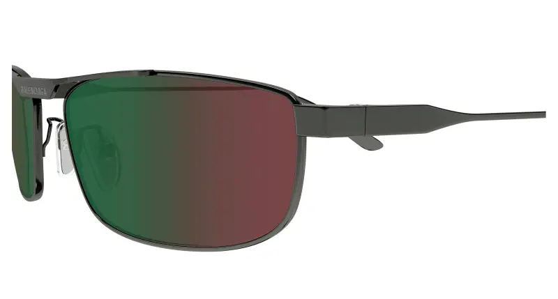 Unisex BB0451S 005 Occhiali da sole Acetato Rutenio Verde Squadrata miniatura 3