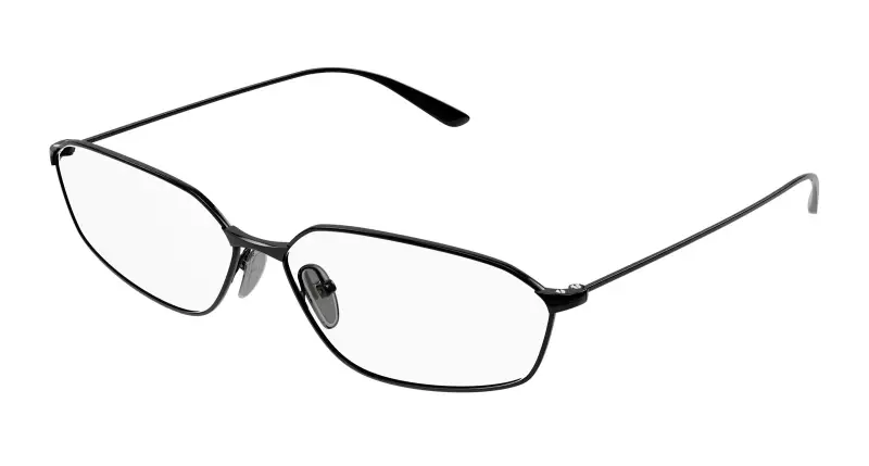 Unisex BB0453O 002 Montature da vista Acetato Nero Trasparente Geometrica