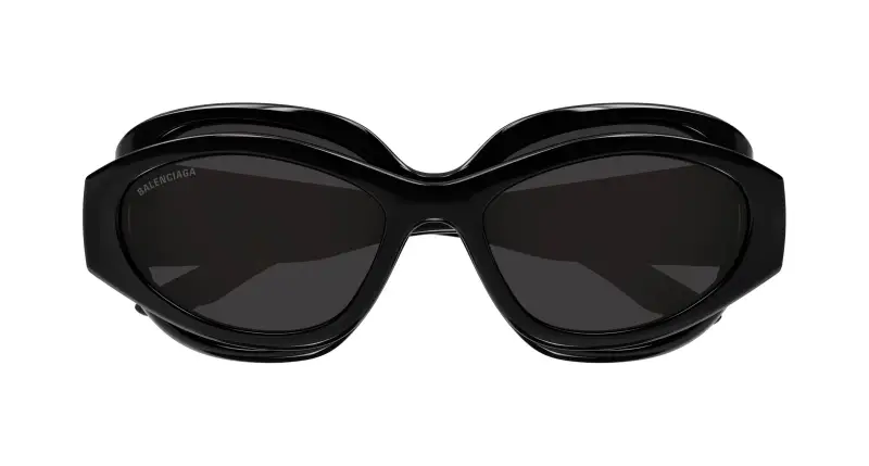 Unisex BB0456S 001 Occhiali da sole Acetato Nero Grigio Cat Eye miniatura 2
