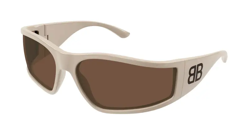 Unisex BB0457S 005 Occhiali da sole Acetato Avorio Marrone Maschera