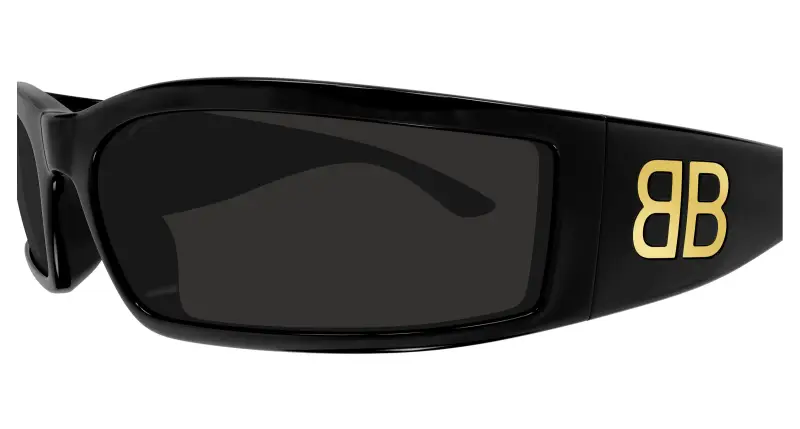 Unisex BB0458S 001 Occhiali da sole Acetato Nero Grigio Maschera miniatura 3