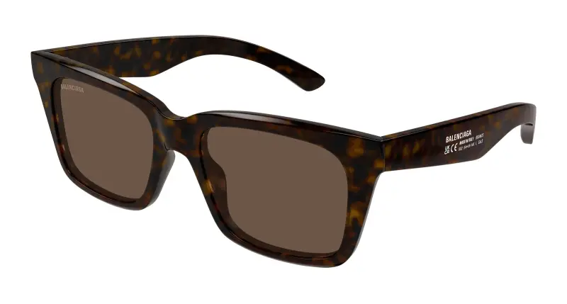 Uomo Balenciaga BB0467S 002 Occhiali da sole Acetato Havana Marrone Squadrata