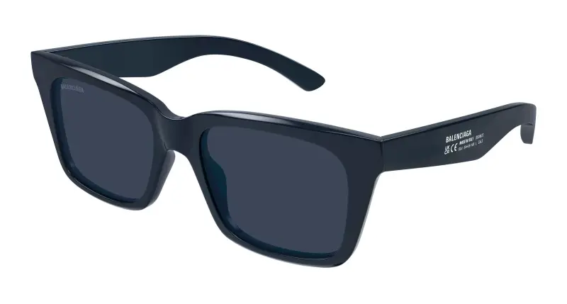 Uomo Balenciaga BB0467S 004 Occhiali da sole Acetato Blu Blu Squadrata