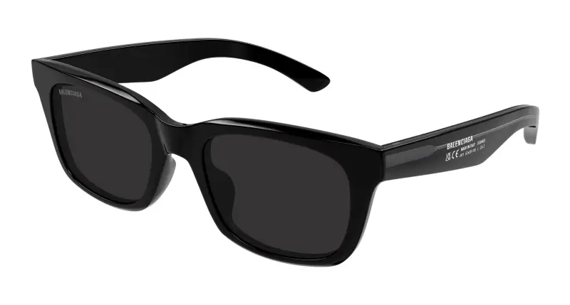 Uomo Balenciaga BB0468S 001 Occhiali da sole Acetato Nero Grigio Squadrata