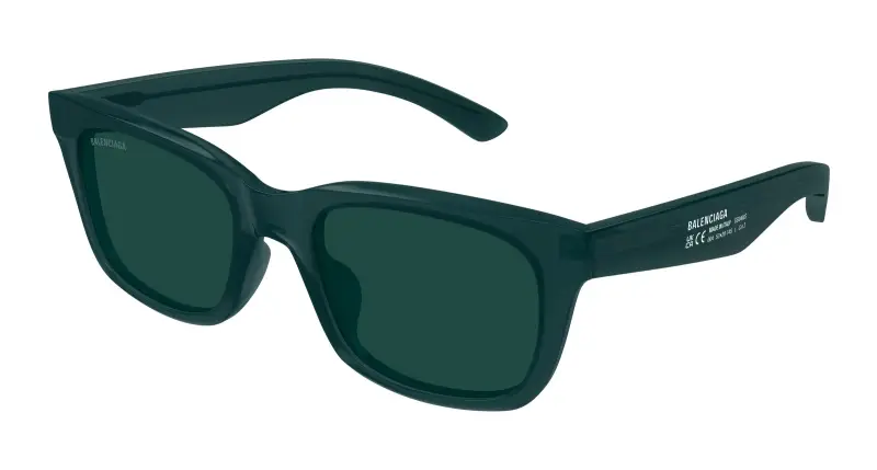 Uomo Balenciaga BB0468S 004 Occhiali da sole Acetato Verde Verde Squadrata