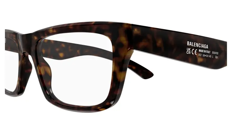 Uomo Balenciaga BB0470O 002 Montature da vista Acetato Havana Trasparente Squadrata miniatura 3