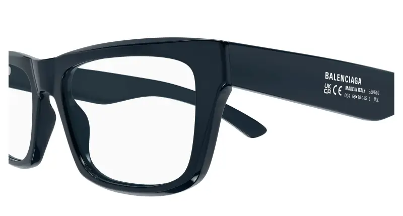 Uomo Balenciaga BB0470O 004 Montature da vista Acetato Blu Trasparente Squadrata miniatura 3