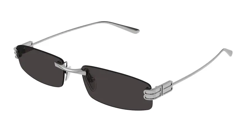 Uomo Balenciaga BB0488S 001 Occhiali da sole Metallo Rutenio Grigio Squadrata