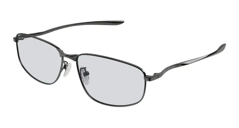 Uomo Balenciaga BB0494SA 004 Occhiali da sole Metallo Rutenio Grigio Squadrata