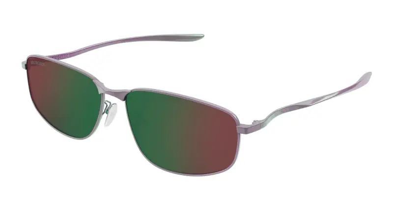 Uomo Balenciaga BB0494SA 005 Occhiali da sole Metallo Multi-colore Verde Squadrata