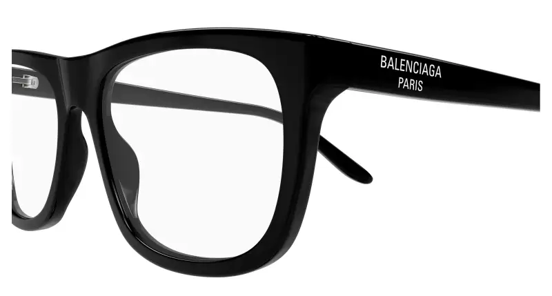 Uomo Balenciaga BB0498O 001 Montature da vista Acetato Nero Trasparente Squadrata miniatura 3