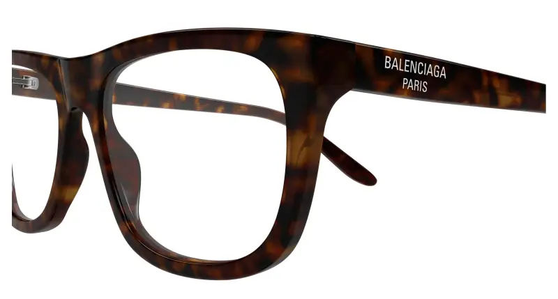Uomo Balenciaga BB0498O 002 Montature da vista Acetato Havana Trasparente Squadrata miniatura 3