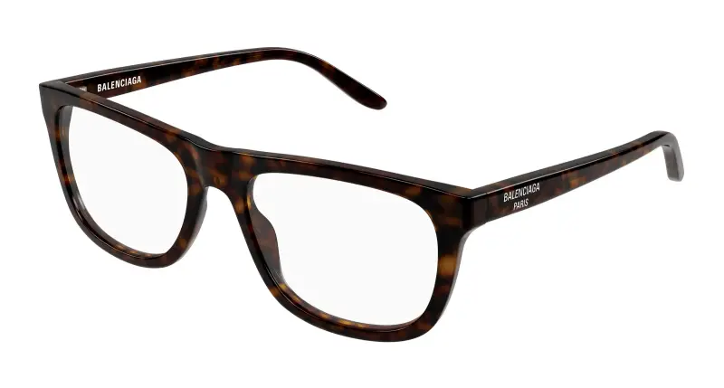 Uomo Balenciaga BB0498O 002 Montature da vista Acetato Havana Trasparente Squadrata