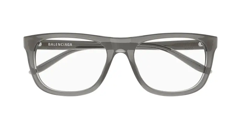 Uomo Balenciaga BB0498O 004 Montature da vista Acetato Grigio Trasparente Squadrata miniatura 2