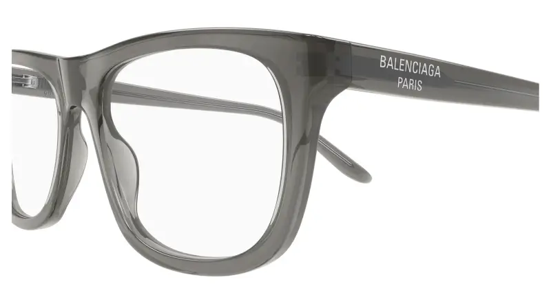 Uomo Balenciaga BB0498O 004 Montature da vista Acetato Grigio Trasparente Squadrata miniatura 3