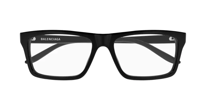 Uomo Balenciaga BB0499O 001 Montature da vista Acetato Nero Trasparente Squadrata miniatura 2