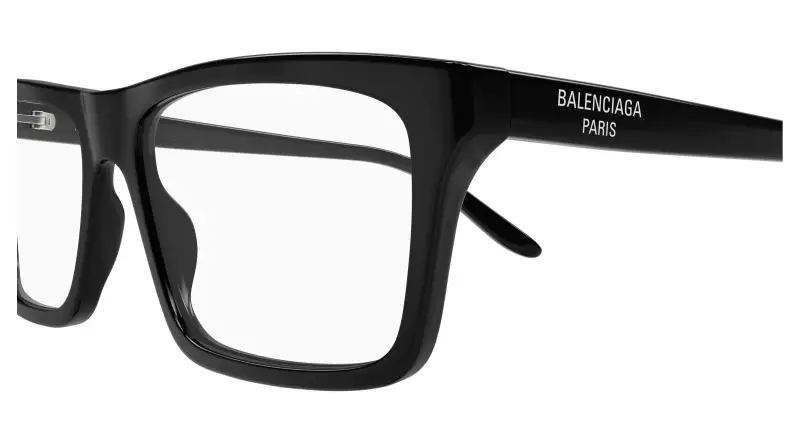 Uomo Balenciaga BB0499O 001 Montature da vista Acetato Nero Trasparente Squadrata miniatura 3