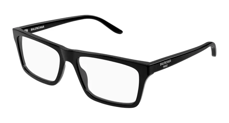 Uomo Balenciaga BB0499O 001 Montature da vista Acetato Nero Trasparente Squadrata