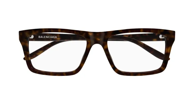 Uomo Balenciaga BB0499O 002 Montature da vista Acetato Havana Trasparente Squadrata miniatura 2