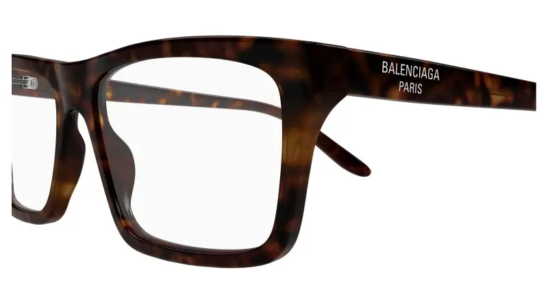 Uomo Balenciaga BB0499O 002 Montature da vista Acetato Havana Trasparente Squadrata miniatura 3