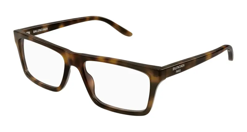 Uomo Balenciaga BB0499O 003 Montature da vista Acetato Havana Trasparente Squadrata