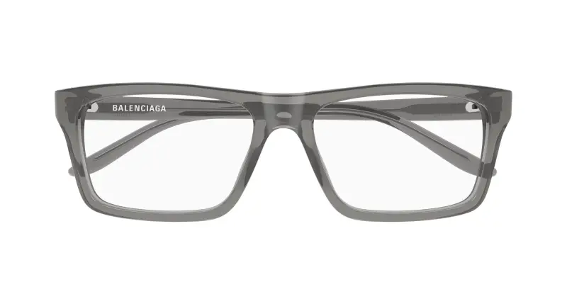 Uomo Balenciaga BB0499O 004 Montature da vista Acetato Grigio Trasparente Squadrata miniatura 2