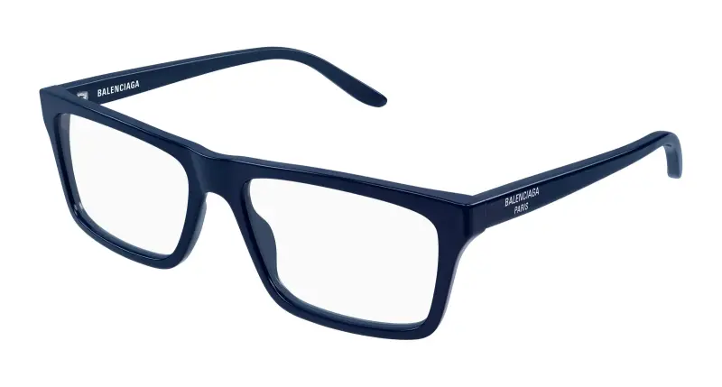 Uomo Balenciaga BB0499O 006 Montature da vista Acetato Blu Trasparente Squadrata