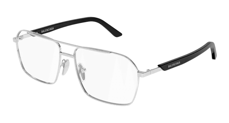 Balenciaga Uomo BB0248O 001 Montature da vista Metallo Argento  Squadrata