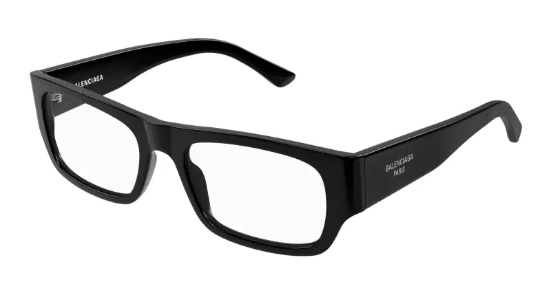 Uomo BB0370O 001 Montature da vista Acetato Nero Trasparente Squadrata