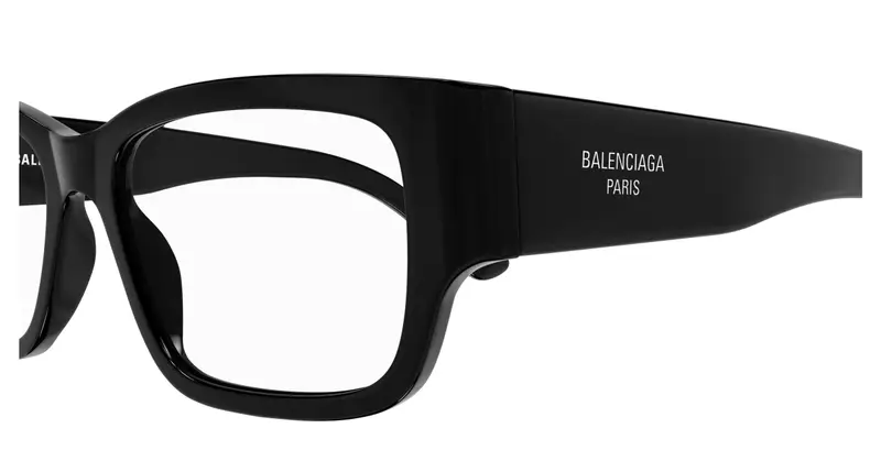 Balenciaga Uomo BB0371O 001 Montature da vista Acetato Nero Trasparente Squadrata miniatura 2