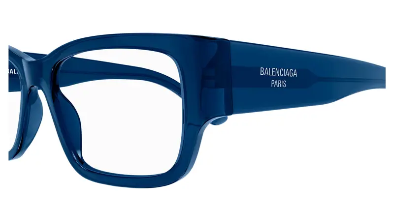 Balenciaga Uomo BB0371O 003 Montature da vista Acetato Blu Trasparente Squadrata miniatura 2