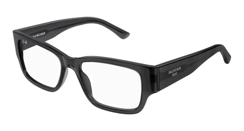 Balenciaga Uomo BB0371O 004 Montature da vista Acetato Grigio Trasparente Squadrata