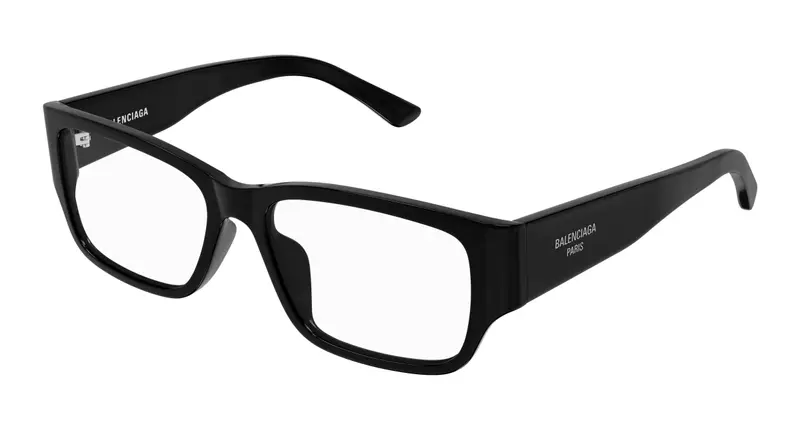 Balenciaga Uomo BB0373OK 001 Montature da vista Acetato Nero Trasparente Squadrata