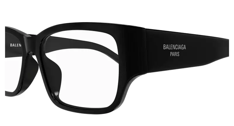 Balenciaga Uomo BB0373OK 001 Montature da vista Acetato Nero Trasparente Squadrata miniatura 2