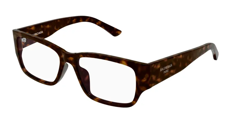 Balenciaga Uomo BB0373OK 002 Montature da vista Acetato Havana Trasparente Squadrata