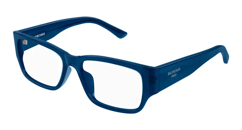 Balenciaga Uomo BB0373OK 003 Montature da vista Acetato Blu Trasparente Squadrata