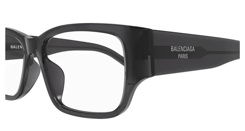 Balenciaga Uomo BB0373OK 004 Montature da vista Acetato Grigio Trasparente Squadrata miniatura 2