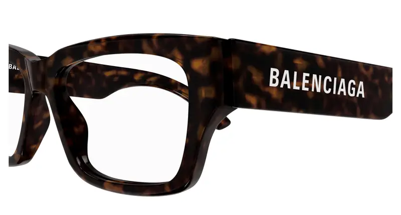 Balenciaga Uomo BB0376O 002 Montature da vista Acetato Havana Trasparente Squadrata miniatura 2