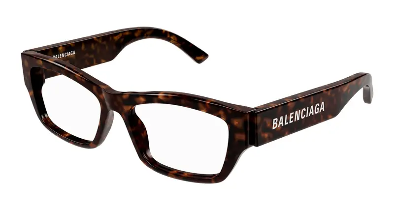 Balenciaga Uomo BB0377O 002 Montature da vista Acetato Havana Trasparente Squadrata