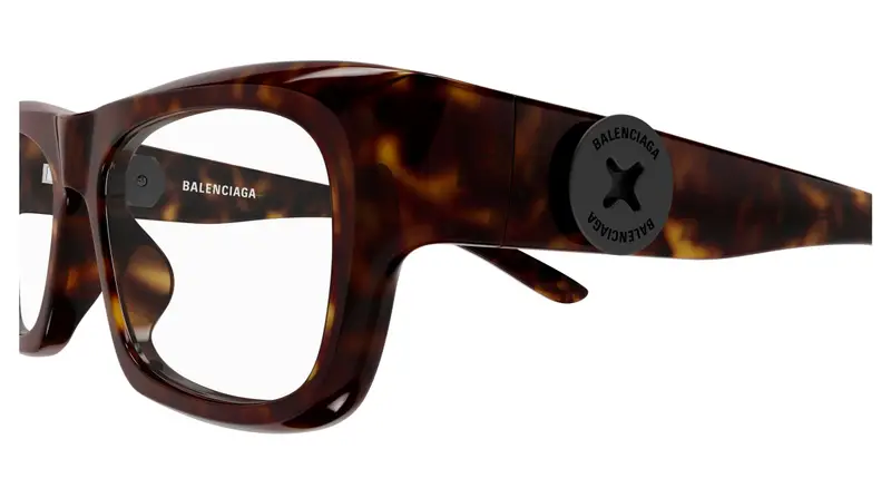 Balenciaga Uomo BB0410O 002 Montature da vista Acetato Havana Trasparente Squadrata miniatura 2