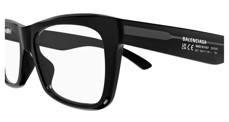 Uomo BB0426O 001 Montature da vista Acetato Nero Trasparente Squadrata miniatura 3