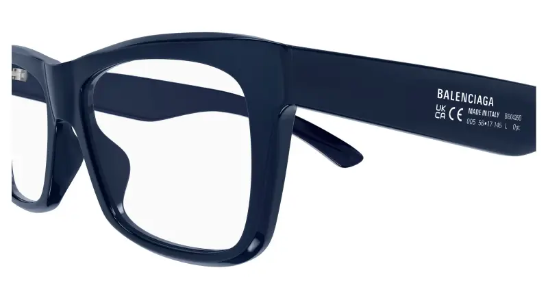 Uomo BB0426O 005 Montature da vista Acetato Blu Trasparente Squadrata miniatura 3