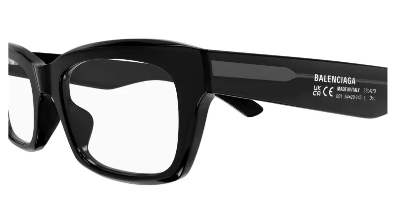 Uomo BB0427O 001 Montature da vista Acetato Nero Trasparente Squadrata miniatura 3